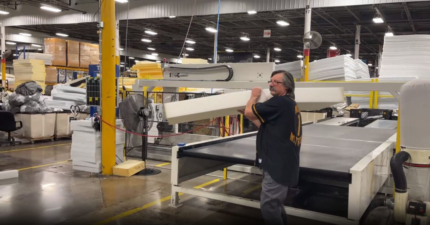 1 Millionth Mattress Manufactured by Lippert Plant 50